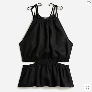 J CREW Cutout linen tank top black Size Medium NEW